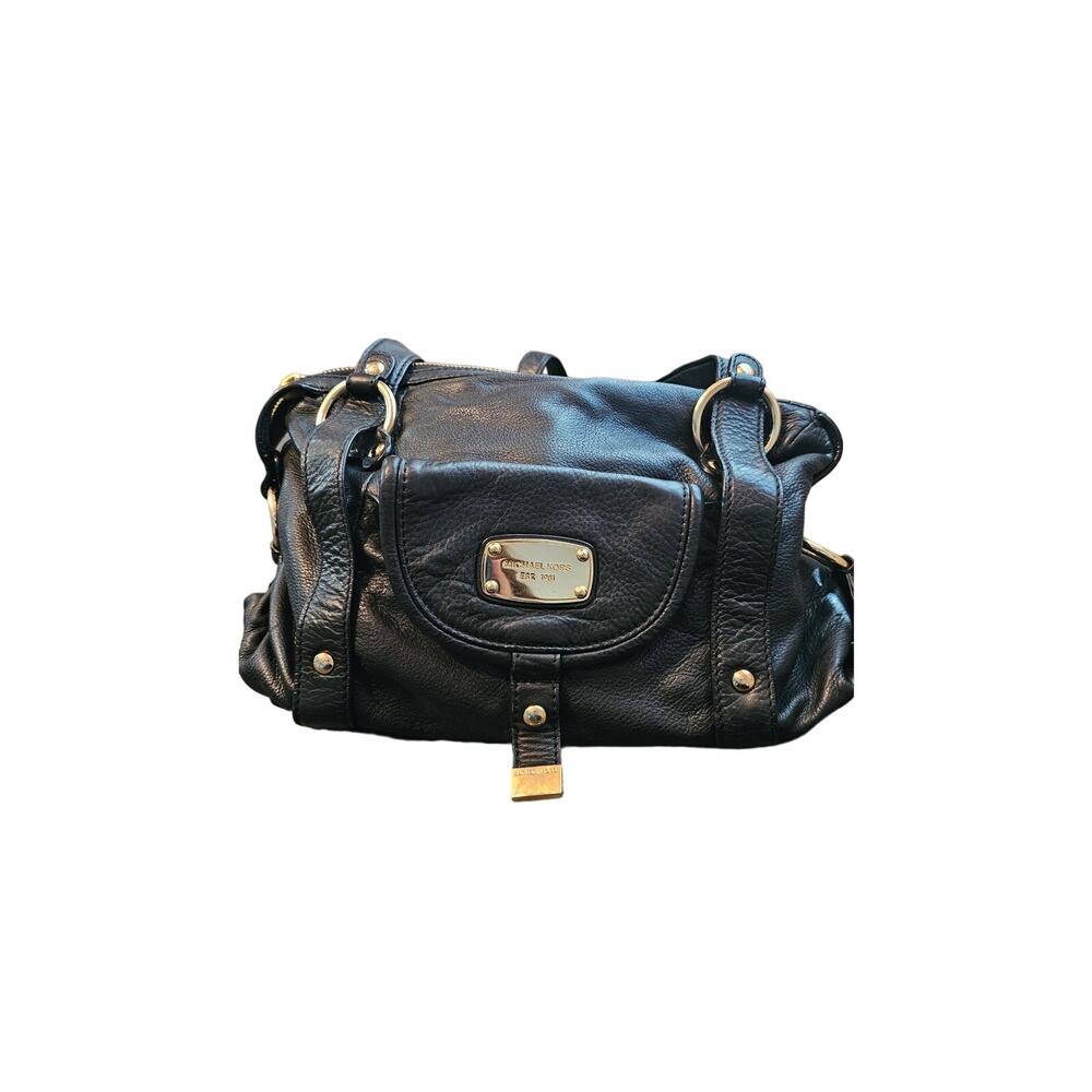 Black Michael Kors pebbled‎ black shoulder bag purse